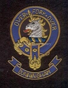 Cunningham clans crest badge - Over Fork Over