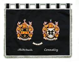 Double Crested Gold Bullion Embroidered Tapestry