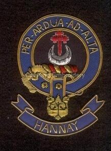 Hannay clan crest badge- Per Ardua Ad Alta