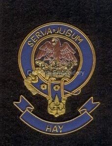 Hay clan crest badge - Serva jugum