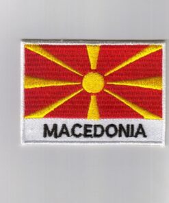 Macedonia embroidered patches - country flag Macedonia patches / iron on badges