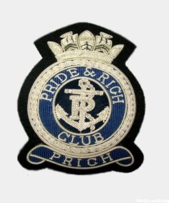 Pride and rich club silver bullion wire blazer badges